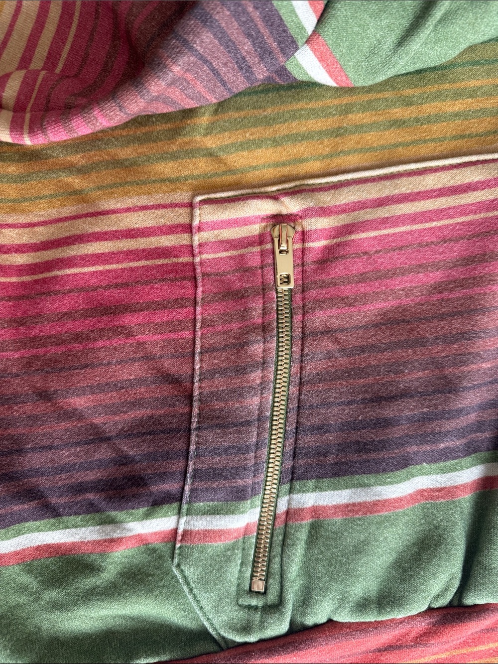 Aviator Nation Green Multi-Stripe Pullover Hoodie - Picture 5 of 6